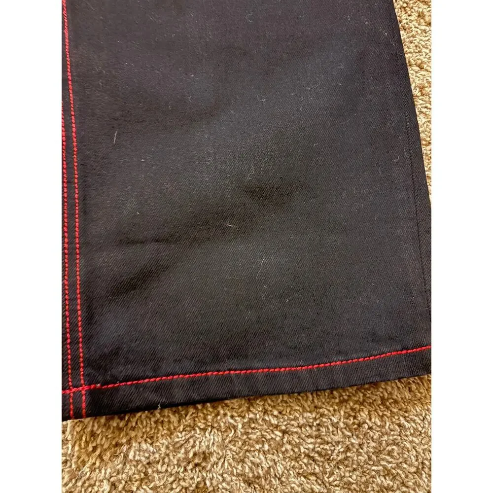 NWT Y2K Affliction Wide Leg Wings Black Red Baggy Jeans Mens Size 31 MSRP $128 - Picture 3 of 15